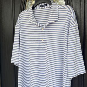 Turtleson Blue and White Striped Men's Shirt - 2xL - Great Condition